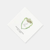 Wedding Monogram Napkins Green Hydrangea Servet (Hoek)