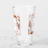 Wedding/Monogrammed Spring Style Modern Floral Glas (Rechts)