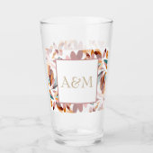 Wedding/Monogrammed Spring Style Modern Floral Glas (Voorkant)