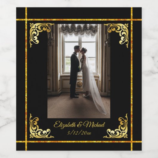 Wedding Monogran Fotografie Etiket op flesje (3,5 (Enkel label)