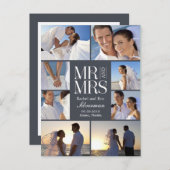 Wedding Montage Wedding aankondiging - Grijs (Voorkant / Achterkant)