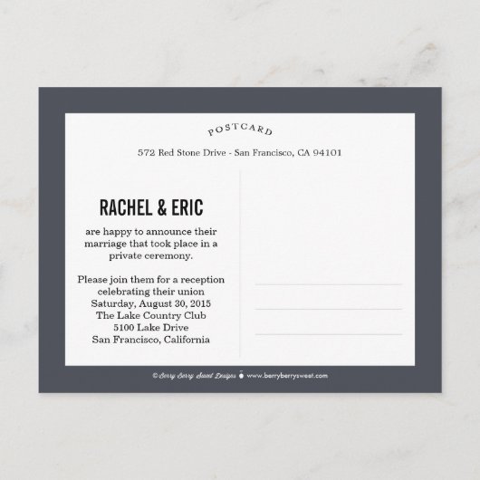 Wedding Montage Wedding aankondiging - Grijs (Achterkant)