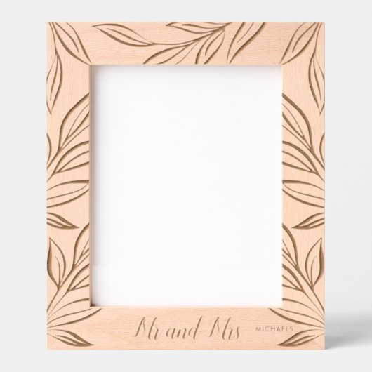 Wedding Mr en Mrs Botanical Personalized Pas getro Gegraveerde Lijstjes (Voorkant)