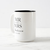 Wedding Mr en Mrs Large Tweekleurige Koffiemok (Voorkant links)