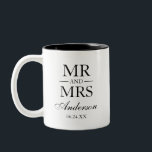 Wedding Mr en Mrs. Tweekleurige Koffiemok<br><div class="desc">Wedding Mr en Mrs Coffee Mok - Black and White</div>