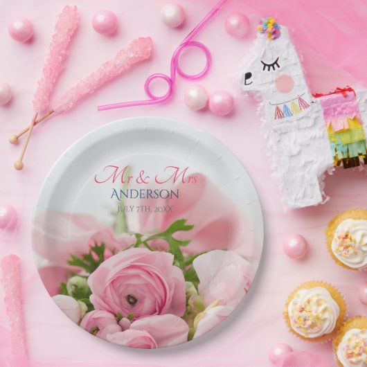 Wedding Mr & Mrs., achternaam, Datum uw foto Papieren Bordje (Feest)