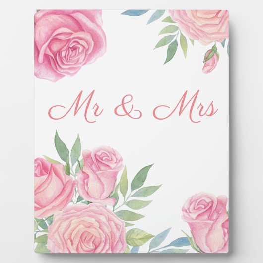 Wedding Mr & Mrs Reception Table Plaque Fotoplaat (Voorkant)