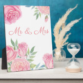 Wedding Mr & Mrs Reception Table Plaque Fotoplaat (Zijkant)