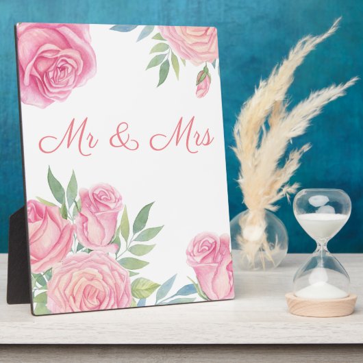 Wedding Mr & Mrs Reception Table Plaque Fotoplaat (Zijkant)