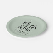 Wedding Mr. Mrs. Sage Green Papieren Bordje (Gekanteld)
