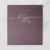 Wedding Name Simple Midnight Fig Plaatskaartje (Buitenkant ongevouwen)