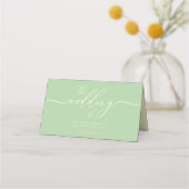 Wedding Name Simple Pistachio & Cream Plaatskaartje (Achterkant)