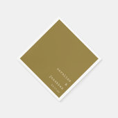 Wedding Names Ochre Typewriter Modern Custom Servet (Hoek)