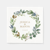 Wedding Napkin Greenery Cocktail Napkin Servet (Voorkant)