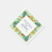 Wedding Napkins | Tropische Waterverf Floral Servet (Hoek)