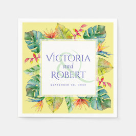 Wedding Napkins | Tropische Waterverf Floral Servet