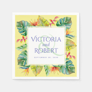 Wedding Napkins   Tropische Waterverf Floral Servet