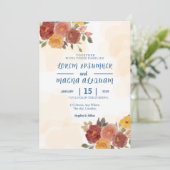 Wedding Natural Invitation Kaart Vector Sjabloon (Staand voorkant)