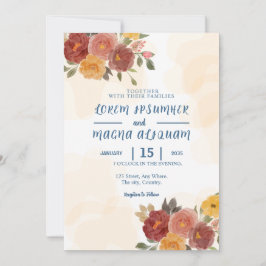 Wedding Natural Invitation Kaart Vector Sjabloon