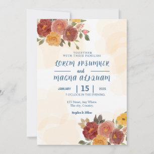 Wedding Natural Invitation Kaart Vector Sjabloon