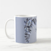 Wedding Navy Blue Floral Silver Gray Party Elegant Koffiemok (Links)