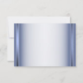 Wedding Navy Blue Floral Silver Gray Party RSVP Kaartje (Achterkant)