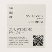 Wedding Neutral Cream QR Code Afspeellijst Kaart (Buitenkant ongevouwen)