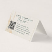 Wedding Neutral Cream QR Emerald Green Roos Bloeme Kaart (Voorkant)