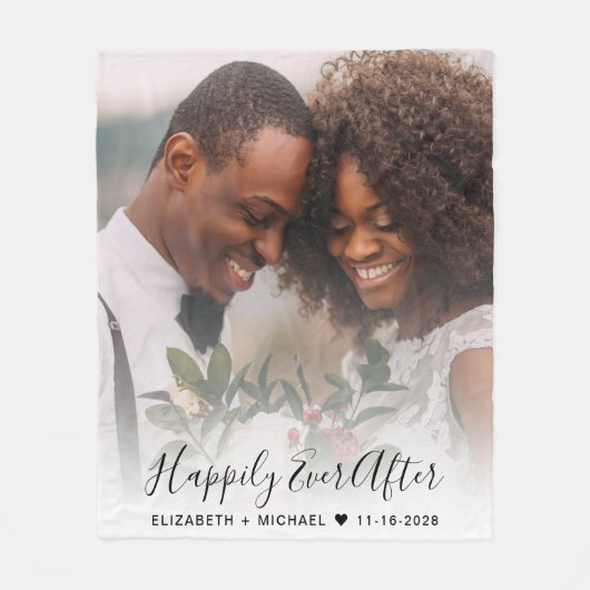 Wedding Newlyweds Foto Fleece Deken (Voorkant)