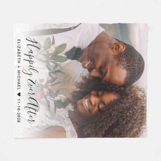 Wedding Newlyweds Foto Fleece Deken (Voorkant (Horizontaal))