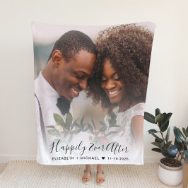 Wedding Newlyweds Foto Fleece Deken