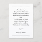 Wedding No Children Request Enclosure Card Informatiekaartje (Voorkant)