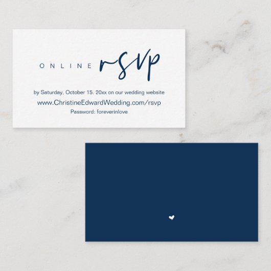 Wedding nodigt online RSVP uit, website-gesloten k Informatiekaartje (Voorkant / Achterkant)