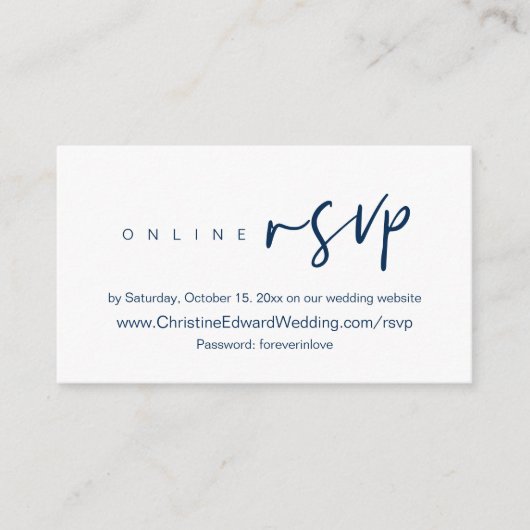 Wedding nodigt online RSVP uit, website-gesloten k Informatiekaartje (Voorkant)