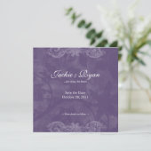 Wedding nodigt Opslaan Antiek datum Roos zilver p Save The Date (Staand voorkant)