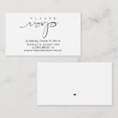 Wedding nodigt RSVP uit via e-mail of sms Informatiekaartje (Voorkant / Achterkant)