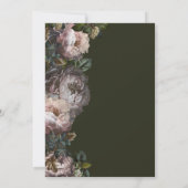 Wedding nodigt Sjabloon donker en mooi uit, Floral Kaart (Achterkant)