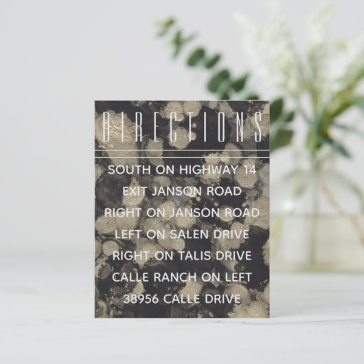 Wedding nodigt visitekaartjes voor Gold N Black ui (Staand voorkant)