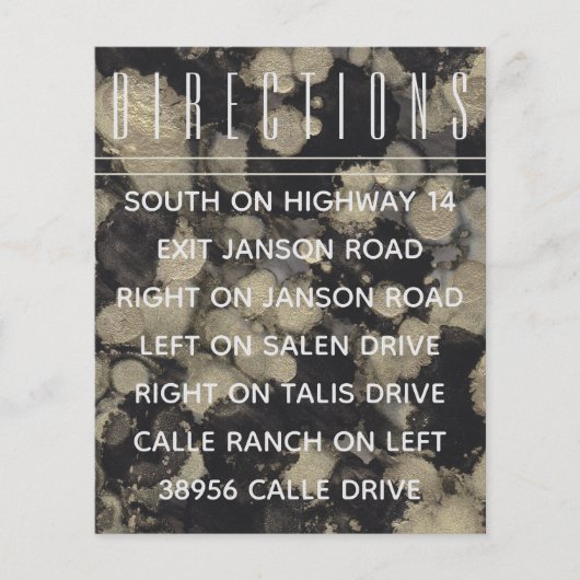 Wedding nodigt visitekaartjes voor Gold N Black ui (Voorkant)