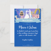 Wedding Note Blue Princesse and Prince Kaart (Voorkant)