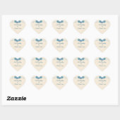 Wedding Of Elegant Blue Roses Hart Sticker (Vel)