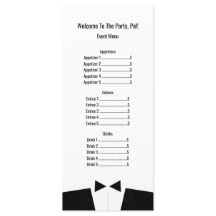 Wedding of formele Event Menu Rackcard