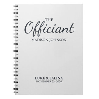 Wedding Officiant Ceremony Personalized Elegant Notitieboek