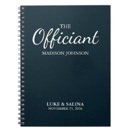 Wedding Officiant Ceremony Personalized Elegant Notitieboek
