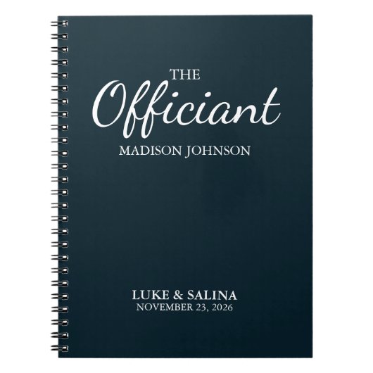 Wedding Officiant Ceremony Personalized Elegant Notitieboek (Voorkant)