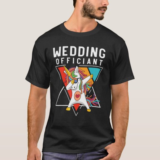 Wedding Officiant Dabbing Unicorn Wedding 1 T-shirt (Voorkant)