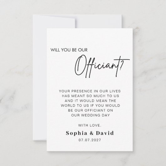 Wedding Officiant Proposal Wil Je Trouwen Met Een  Kaart (Voorkant)