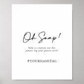 Wedding Oh Snap Modern Elegant Sign Poster (Voorkant)