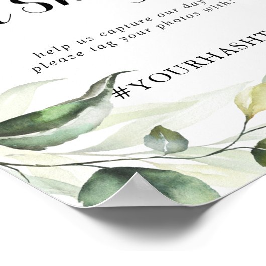 Wedding Oh Waterverf Eucalyptus Greenery Poster (Hoek)