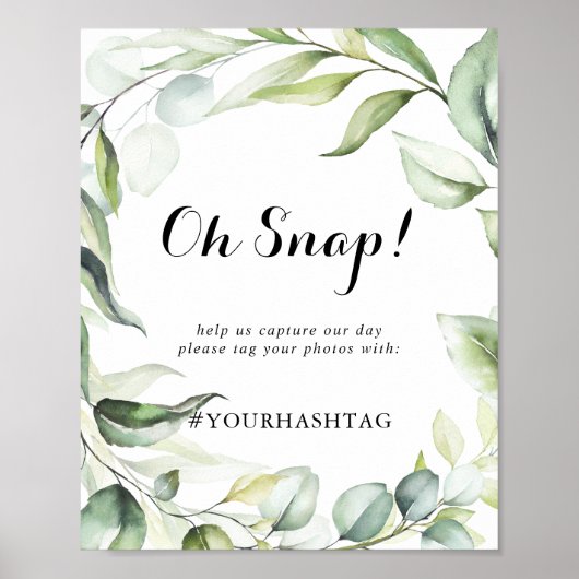 Wedding Oh Waterverf Eucalyptus Greenery Poster (Voorkant)